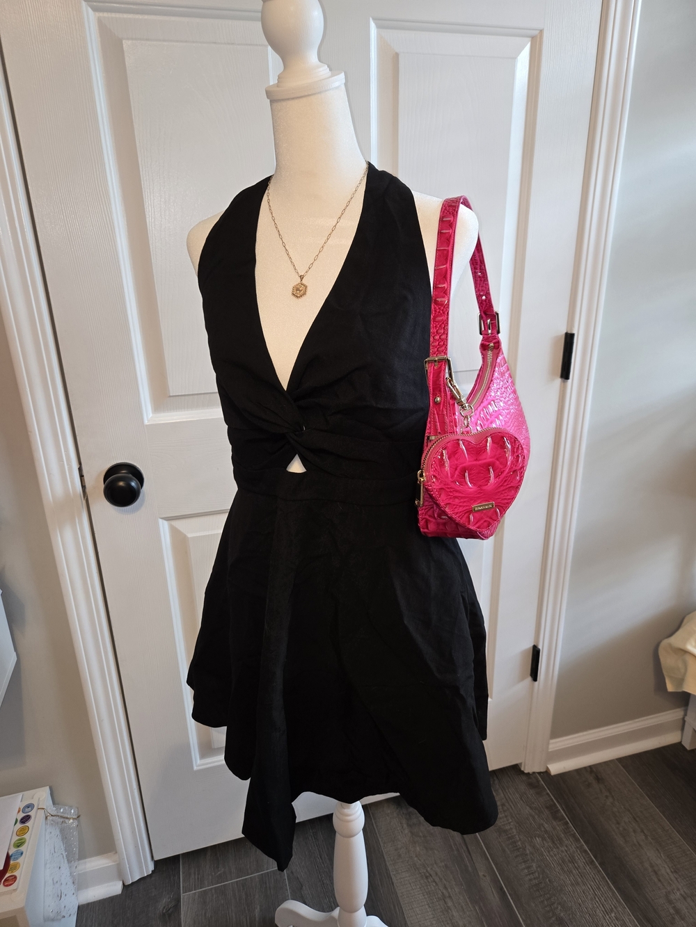 Altard State Black Halter Knot Dress